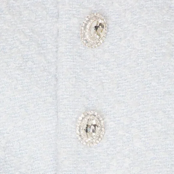 NWT Loves + Friends Revolve Balle Vest + Short Set of 2 Baby Blue Small Tweed